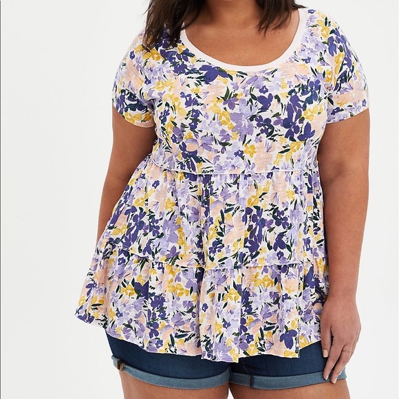 torrid Tops - NEW Torrid Tiered Babydoll Top Summer Floral size 10 m/l and size l 12 available